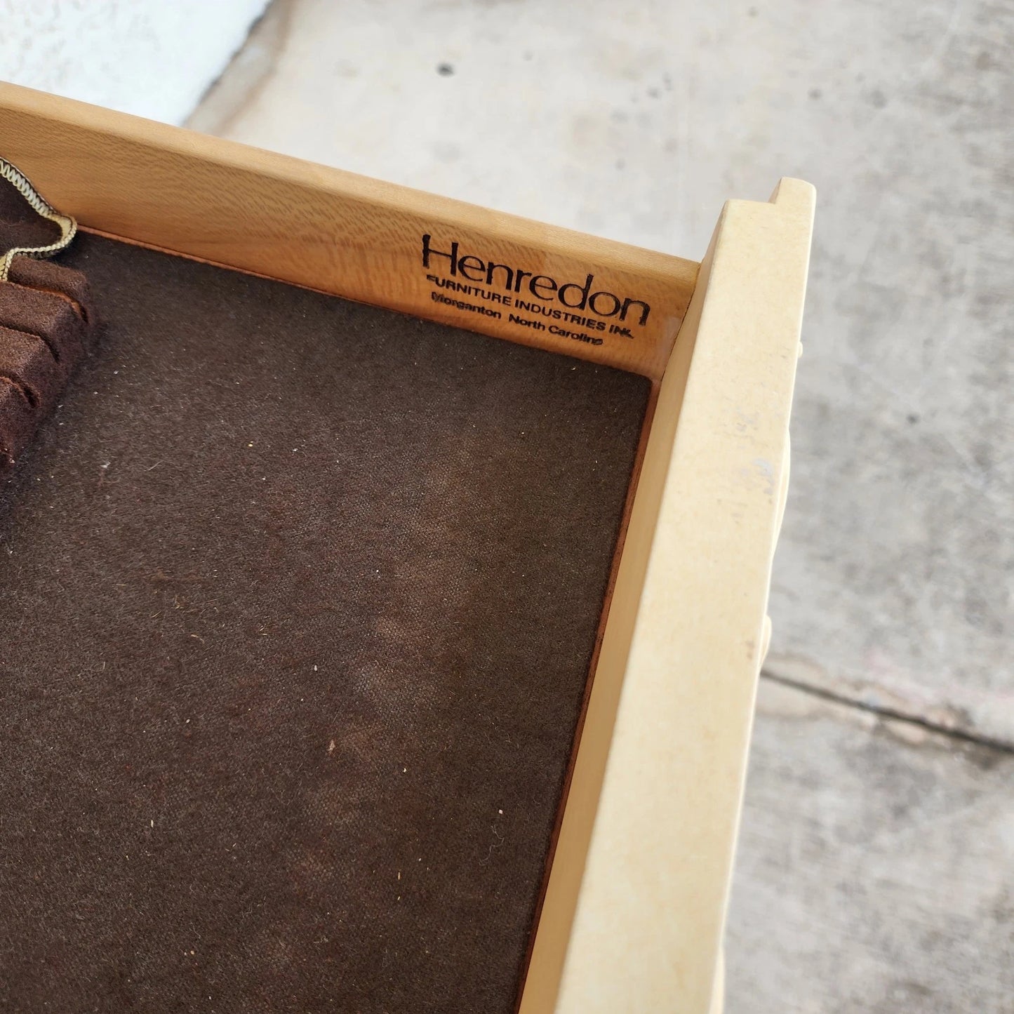 Vtg HENREDON by Roy Coleman Lacquered Bar Buffet Faux Goat Skin Asian Style