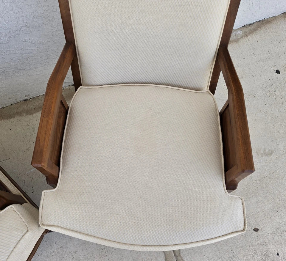Vintage 1960s Italian Hollywood Regency High Back Lounge Armchairs Pair