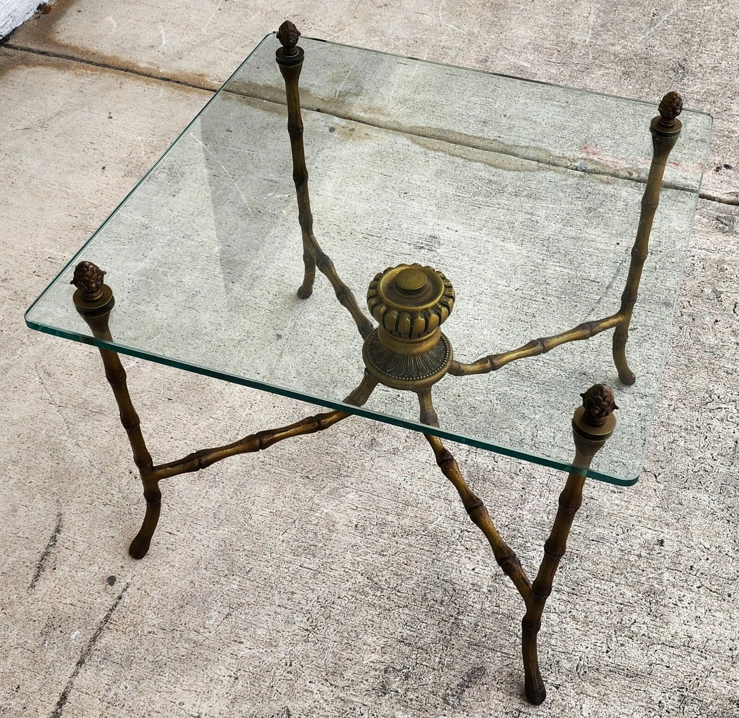 Bagues Style Faux Bamboo End Table 1960s