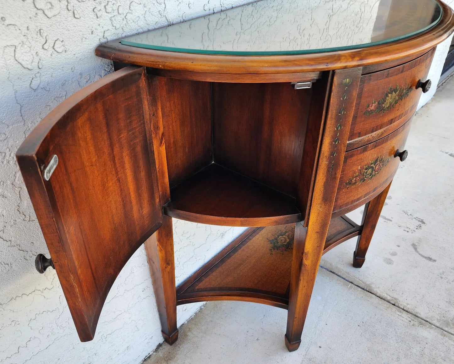 Theodore Alexander Demilune Console Table Sideboard Cabinet