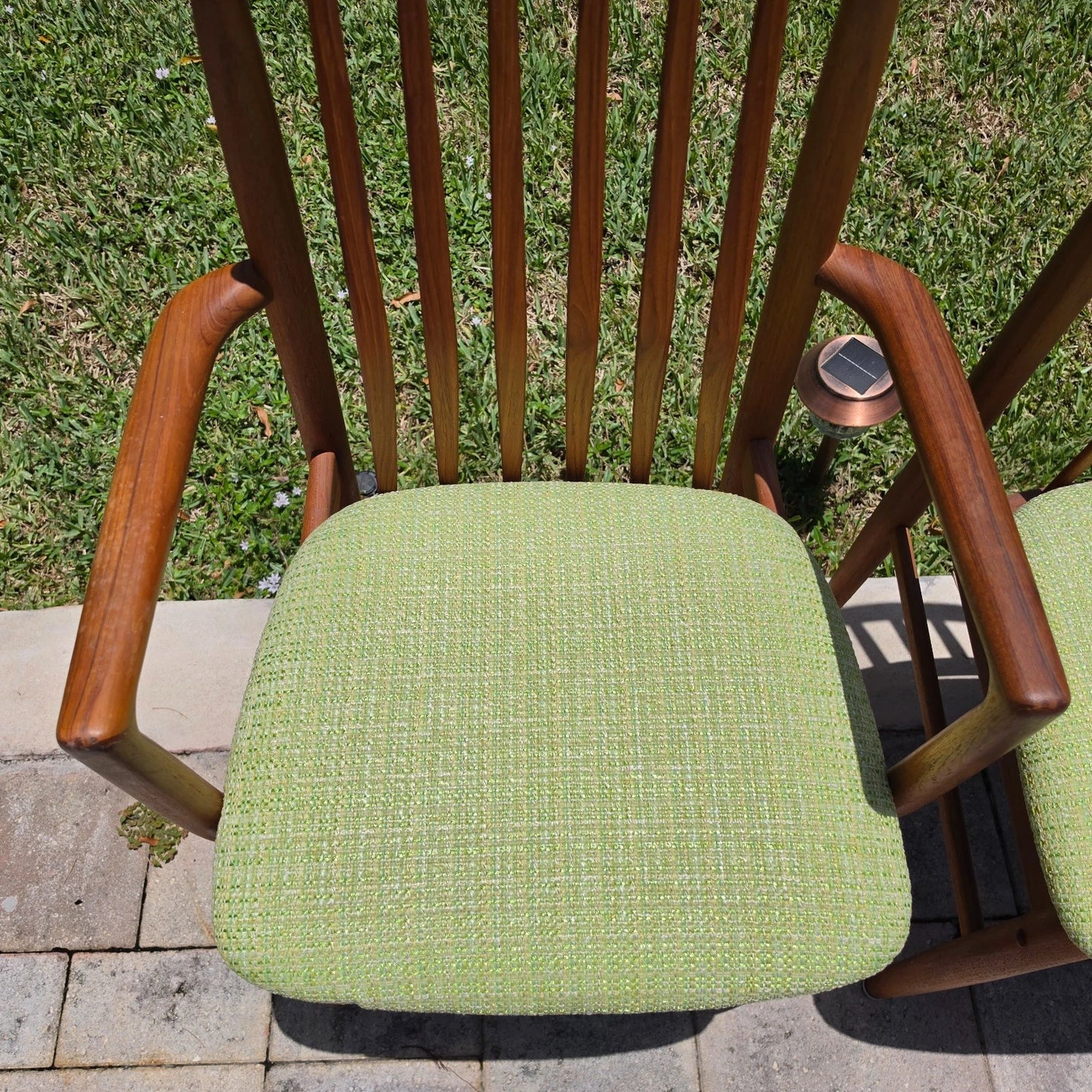 Vintage 1970s Benny Linden Solid Teak Sculptural Dining Chairs Set of 4