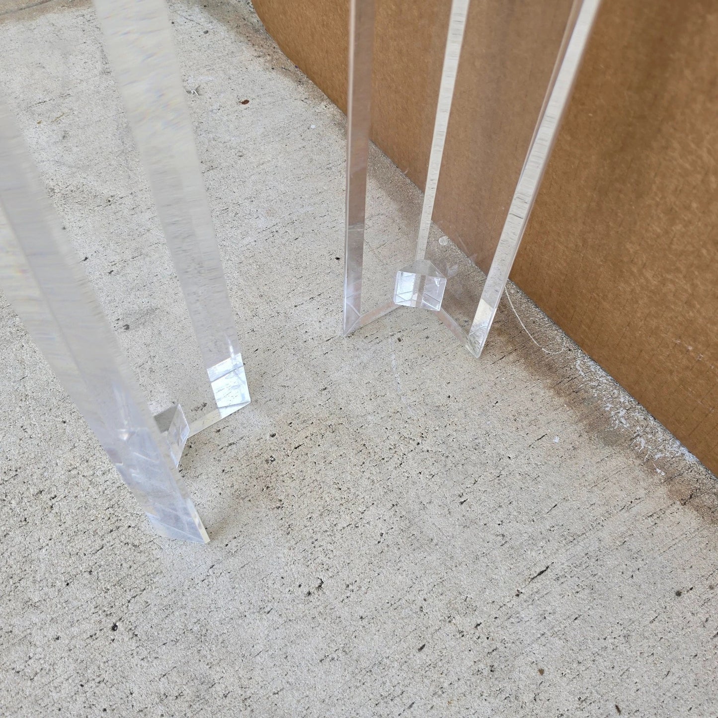 Vintage 1970s Mid-Century Modern Lucite Console Sofa Table