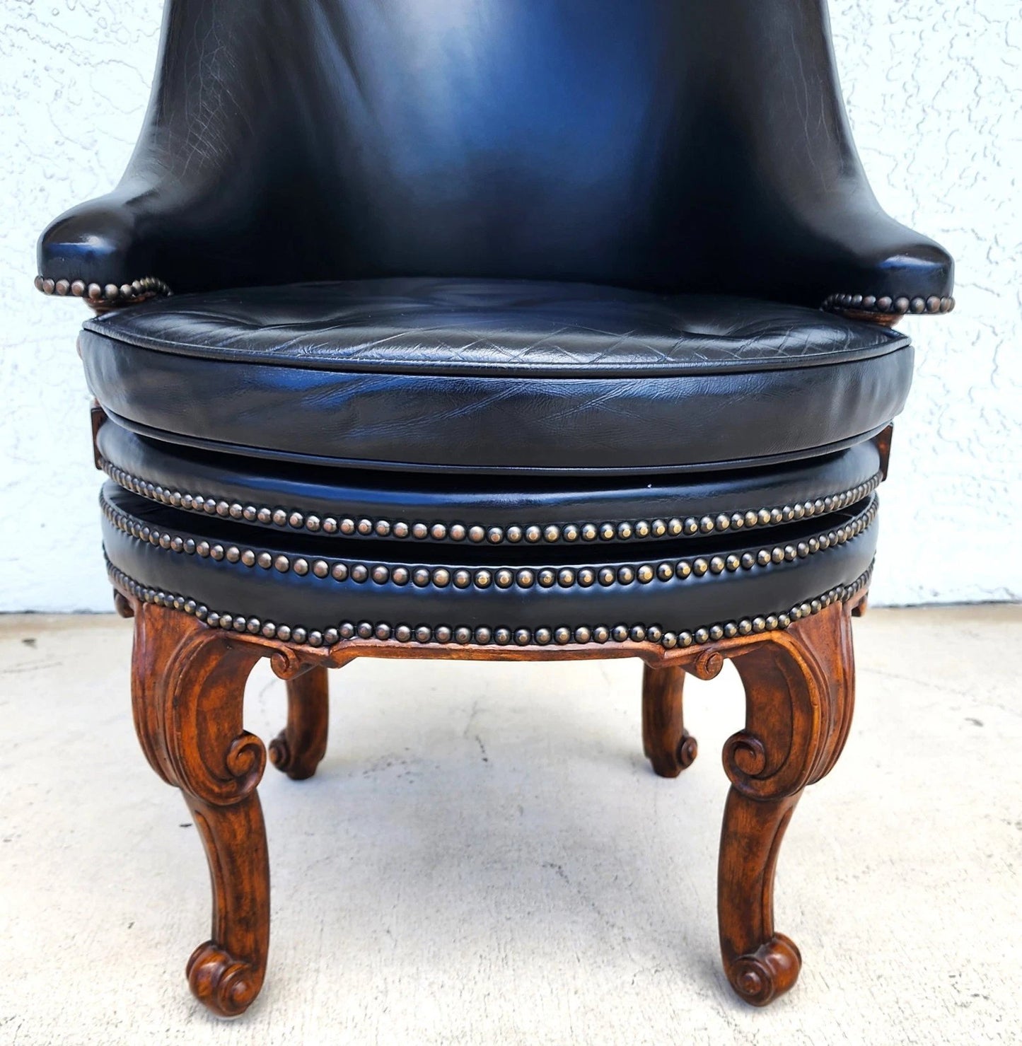 Maitland Smith Leather Chair Swivel Game Desk