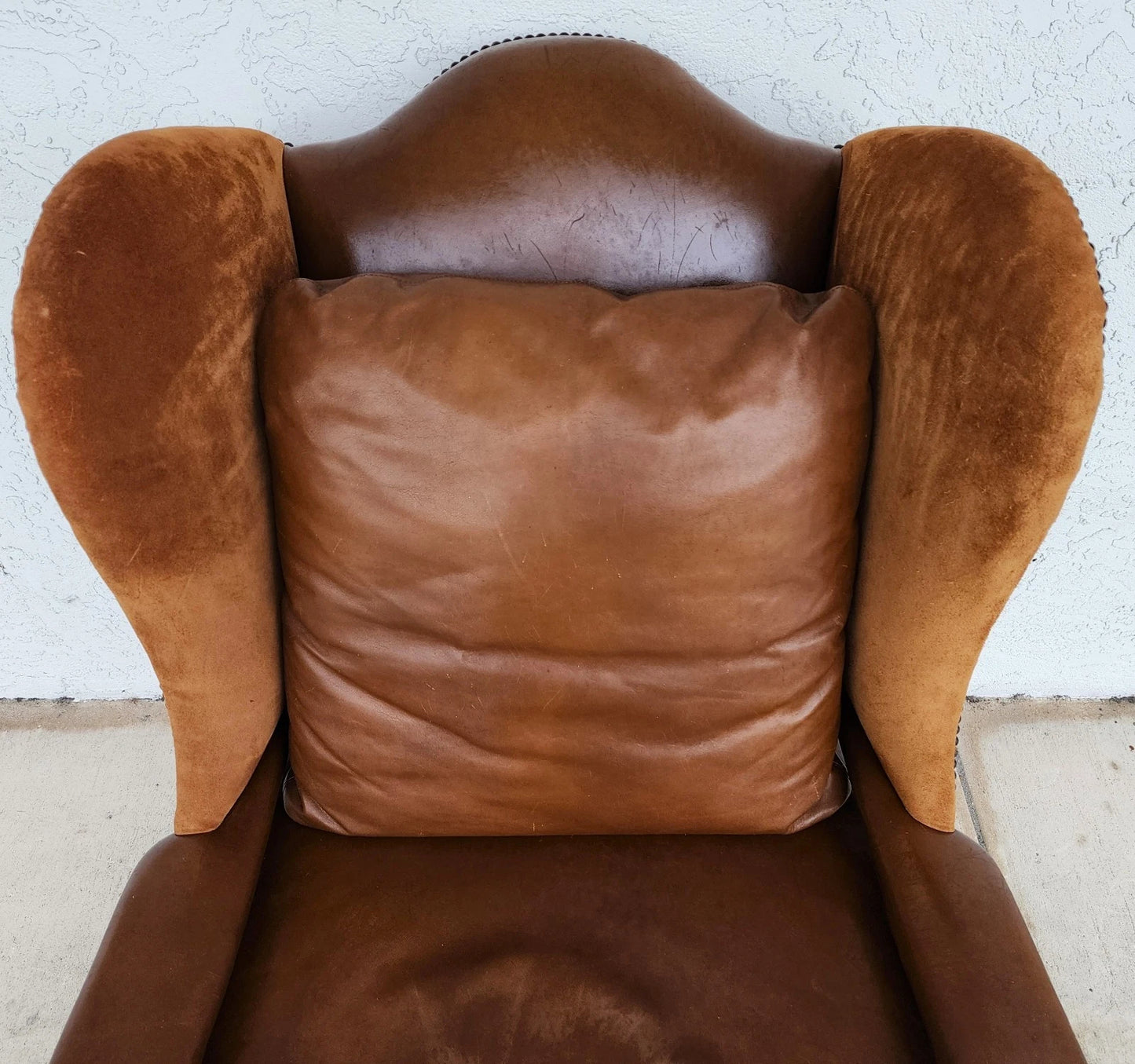 Century Furniture Leather Wingback Club Chair