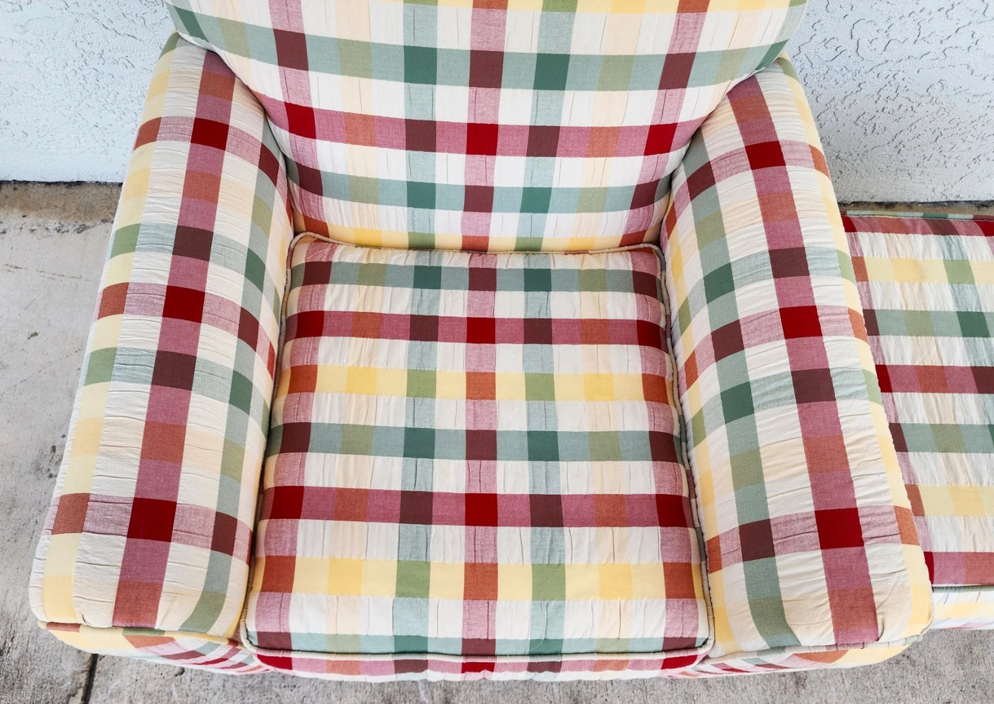 English Country Club Chair & Ottoman Shabby Chic