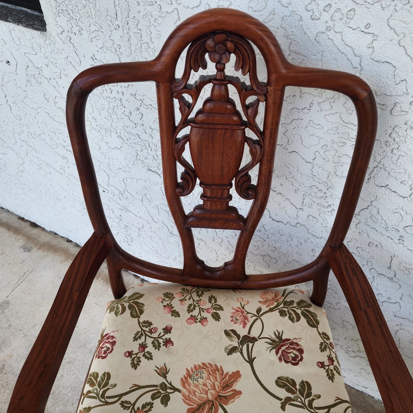 George Zee & Co Hand Carved Rosewood Armchairs A Pair