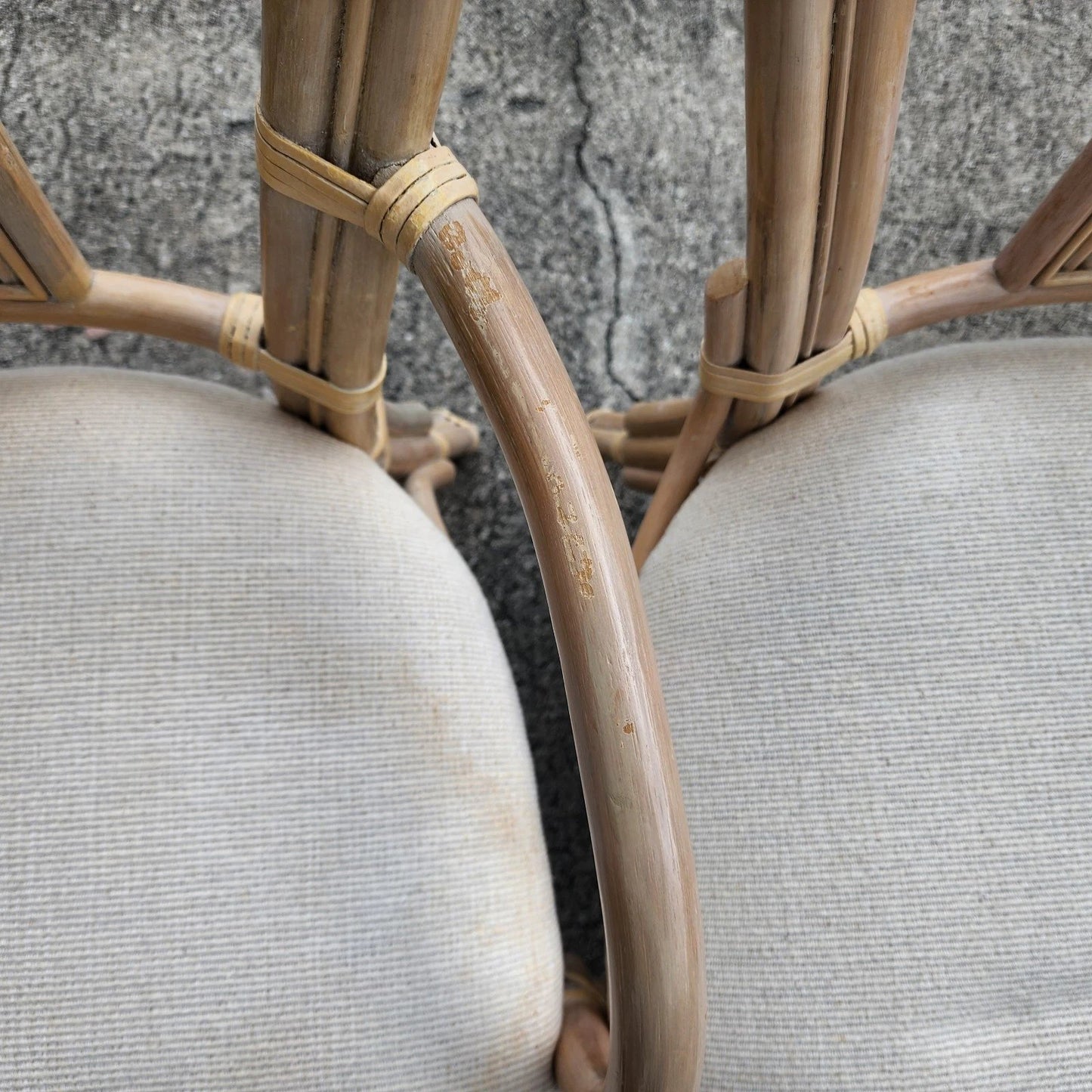 Vintage Bamboo & Tessellated Dining Chairs Set of 6