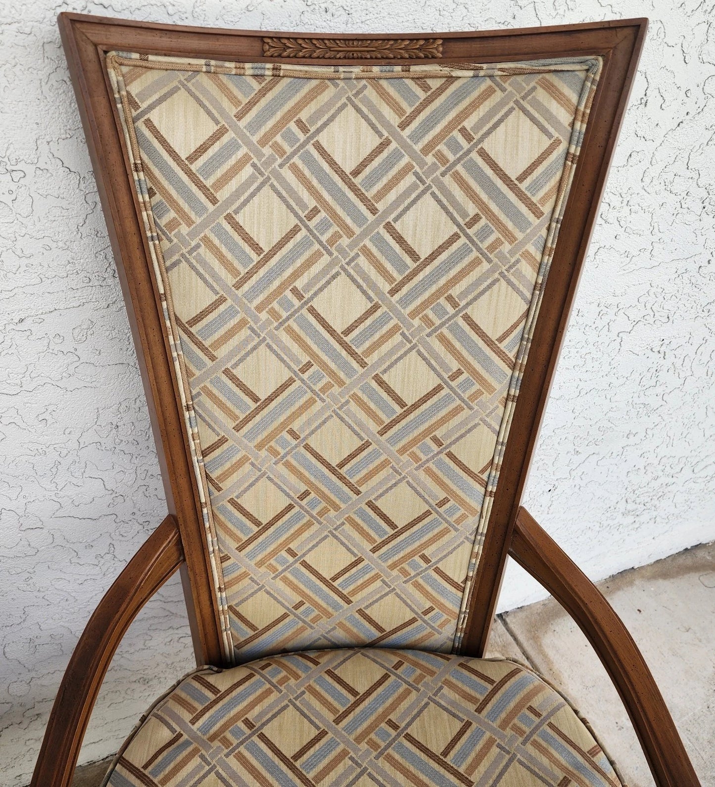 French Louis XVI High Back Accent Dining Chairs Pair