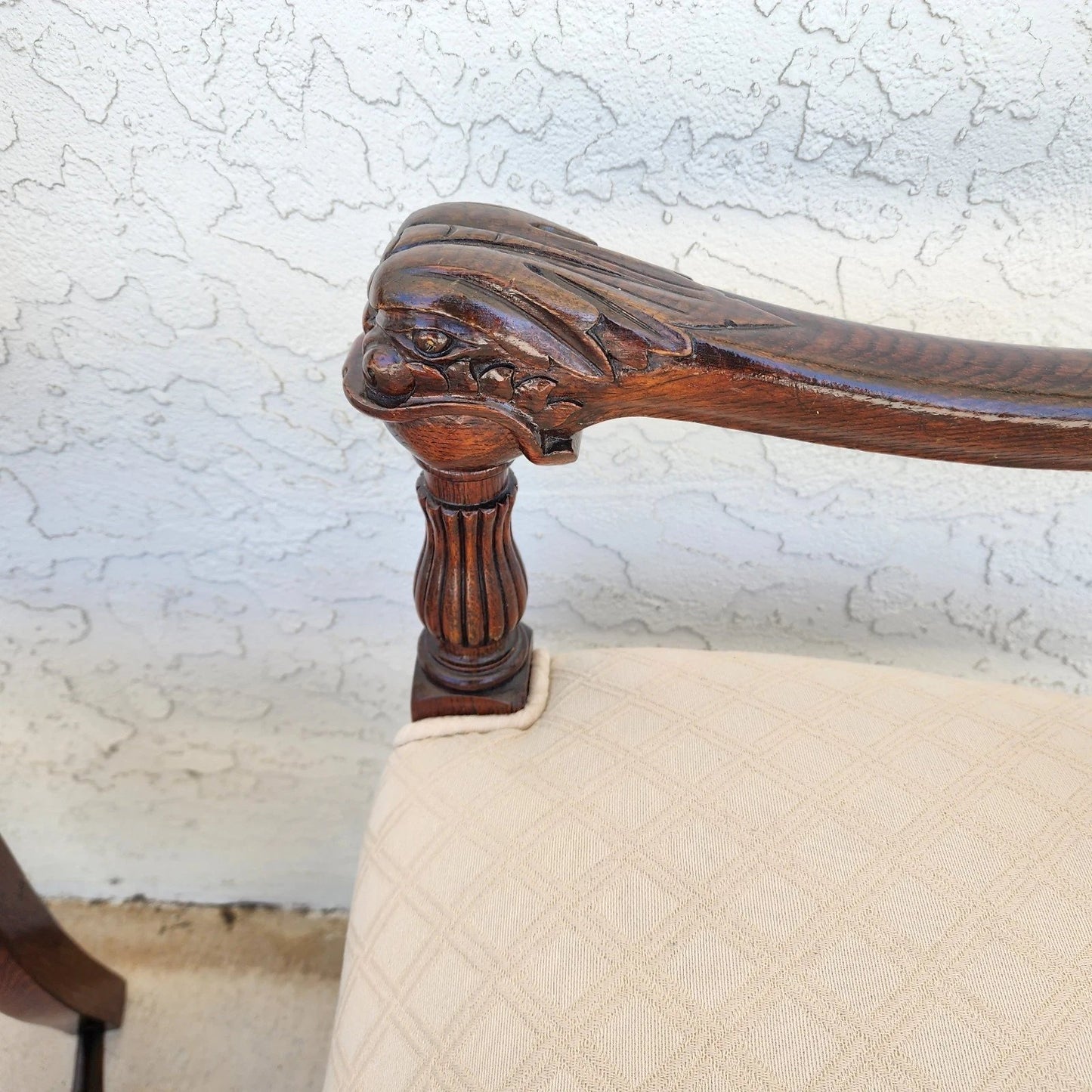 Chinoiserie Foo Dog Armchairs Pair Mid Century