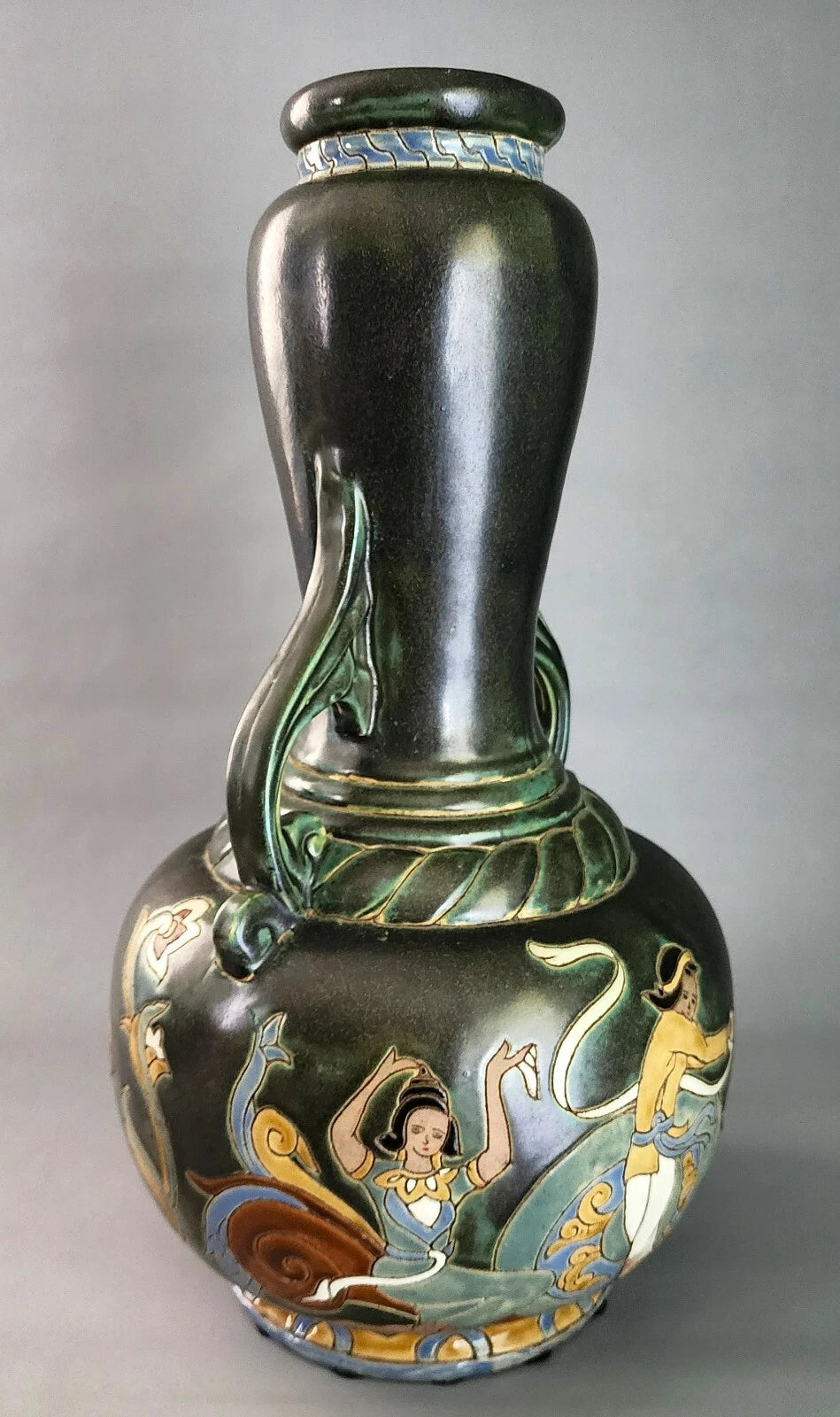 Bien Hoa Ceramic Vase Vietnam Asian 20th Century Large 22 in