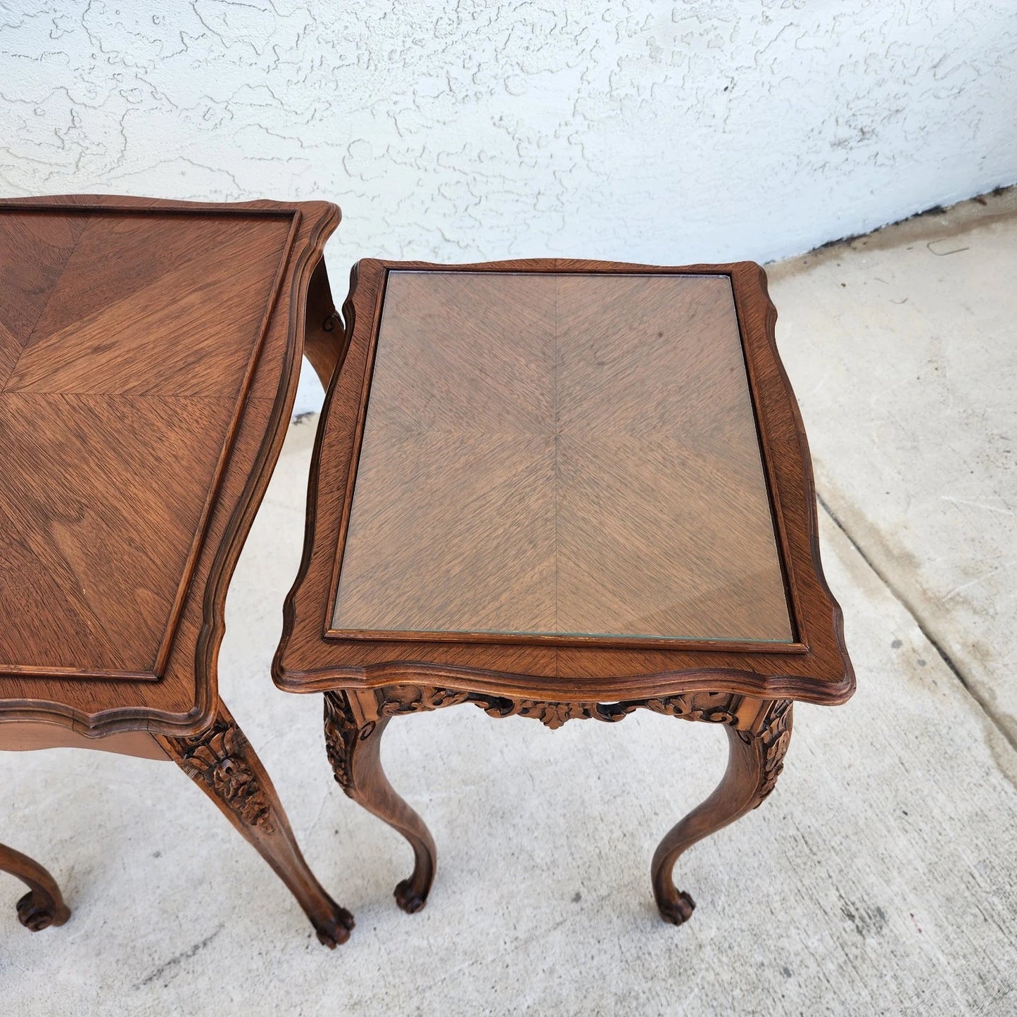 French Nesting Tables Walnut Vintage