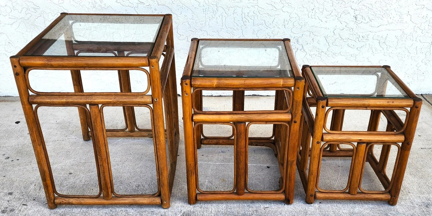 Franco Albini Style Bamboo Nesting Tables