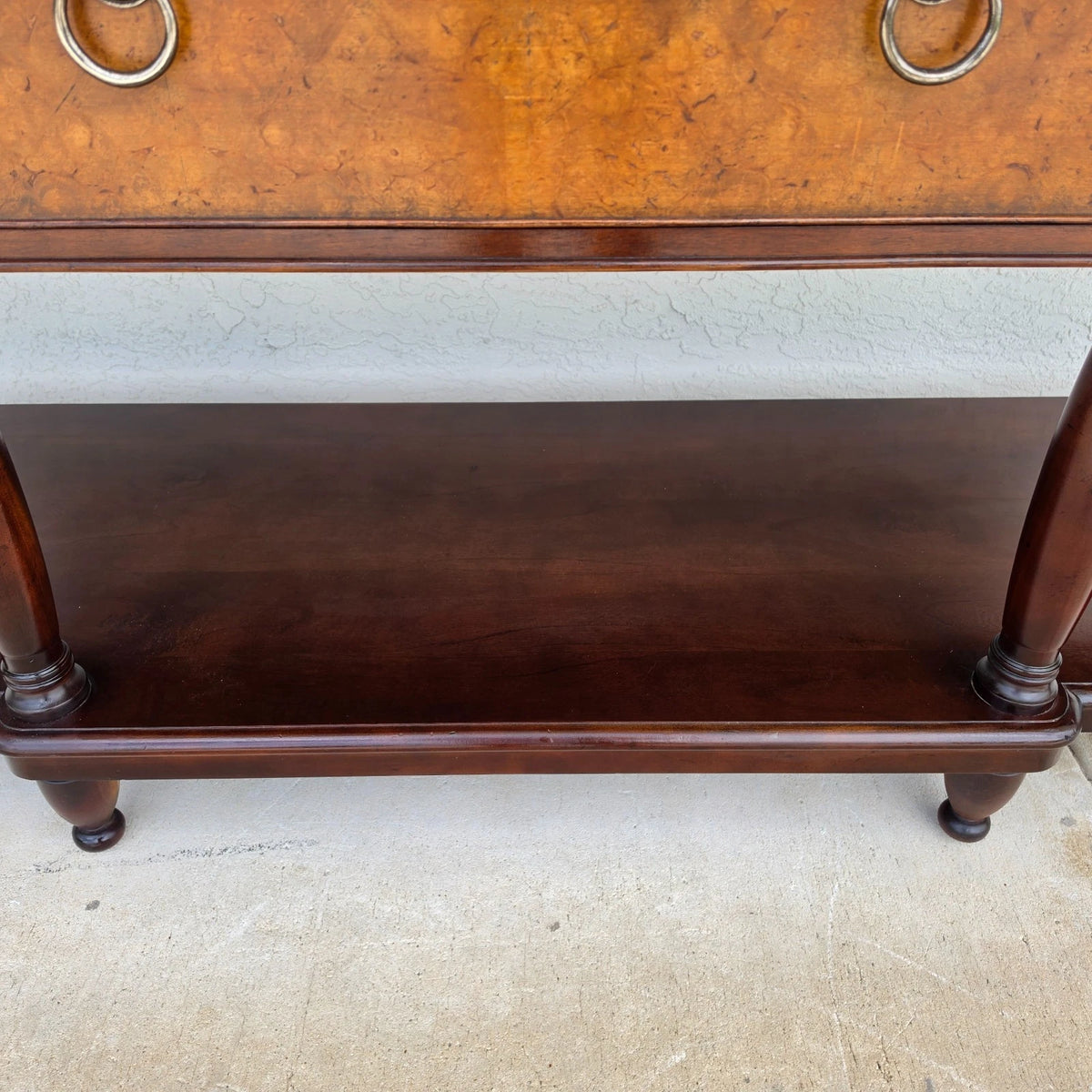 Baker Furniture Italian Provincial Mahogany Burl Wood Sideboard Buffet