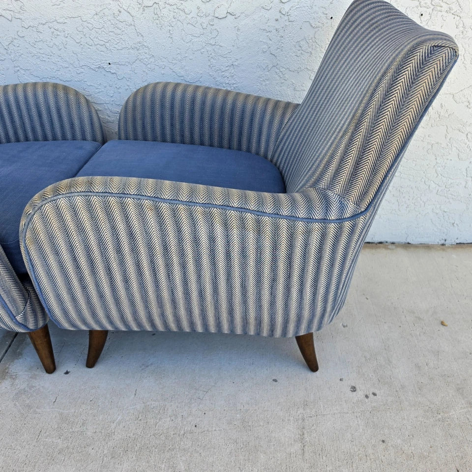 1950s MCM Edward Wormley Gio Ponti Style Armchairs Set of 4