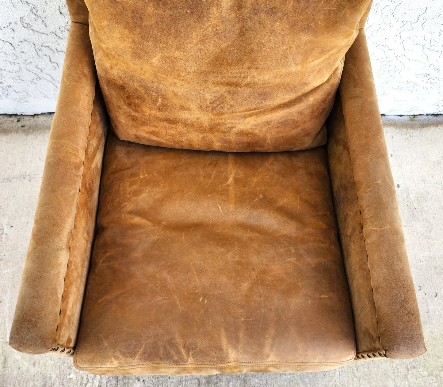 Lillian August Saddle Leather Club Chair MCM Ralph Lauren Style