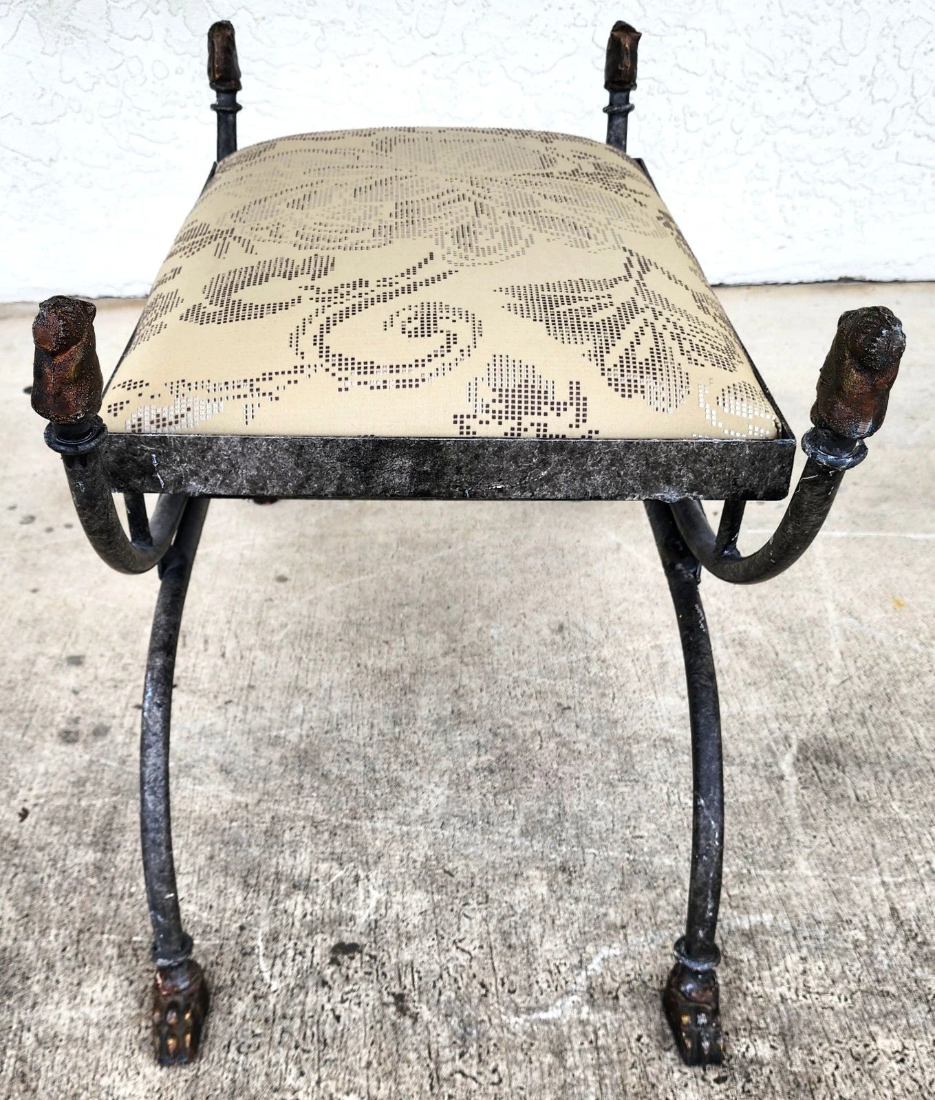 Curule Bench Footstool with Lion Motif