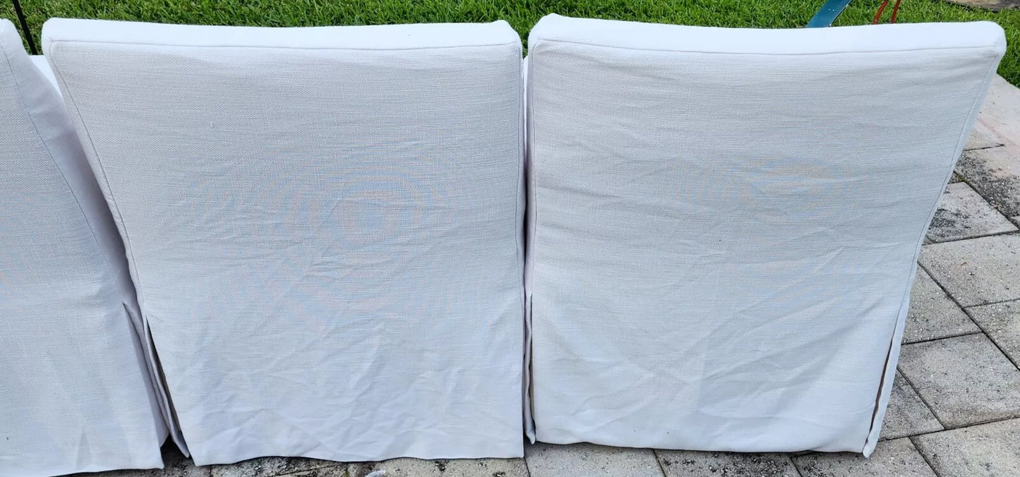 Restoration Hardware Low Belgian Slope Arm Slipcovered Dining Side Chairs RH