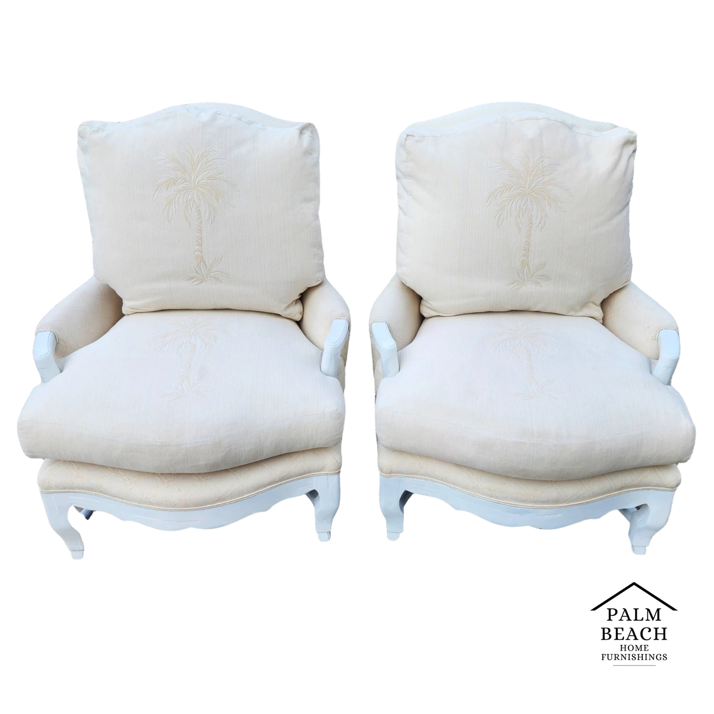 A. Rudin Palm Beach Regency Lounge Chairs Pair