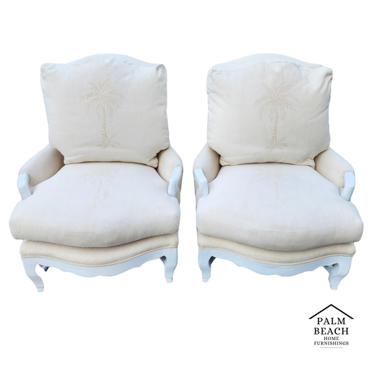 A. Rudin Palm Beach Regency Lounge Chairs Pair