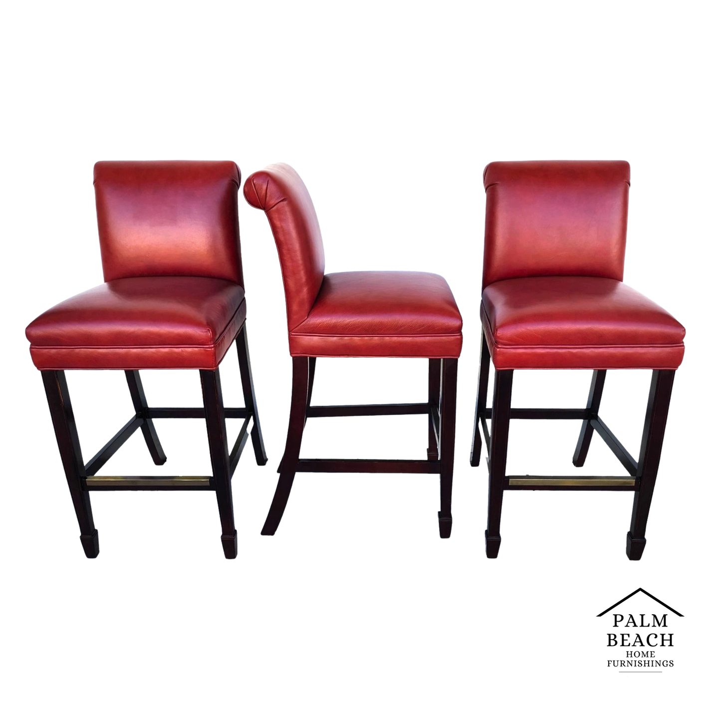 Designer Leather Barstools by Joseph Pubillones Interiors