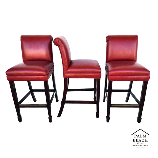 Designer Leather Barstools by Joseph Pubillones Interiors