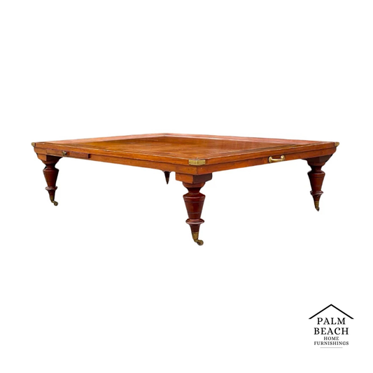 MCM Vintage Wood Inlay Extendable Coffee Table Rolling