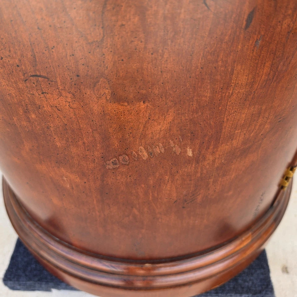 Henredon Style Mahogany & Marble Drum Center Side Bedside Table