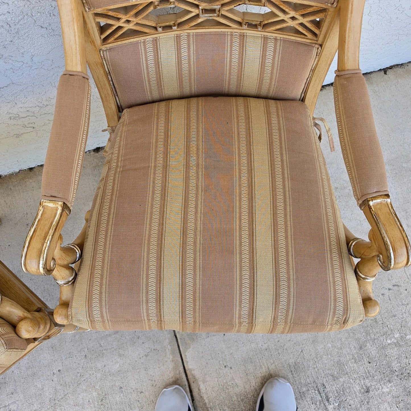 Century Furniture Regency Cane Seat Armchairs Pair