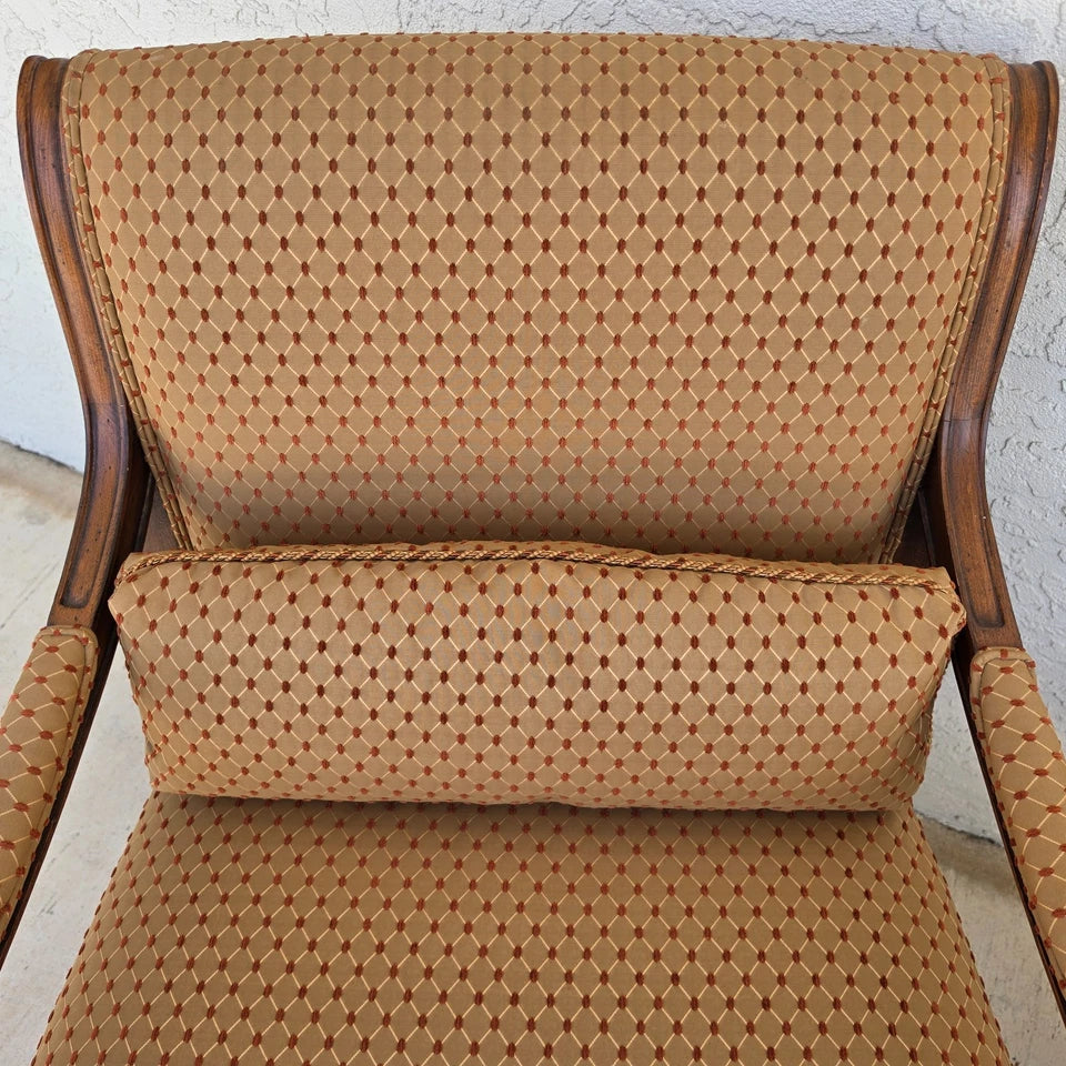 Ethan Allen Regency Style Bergere Lounge Armchairs Pair