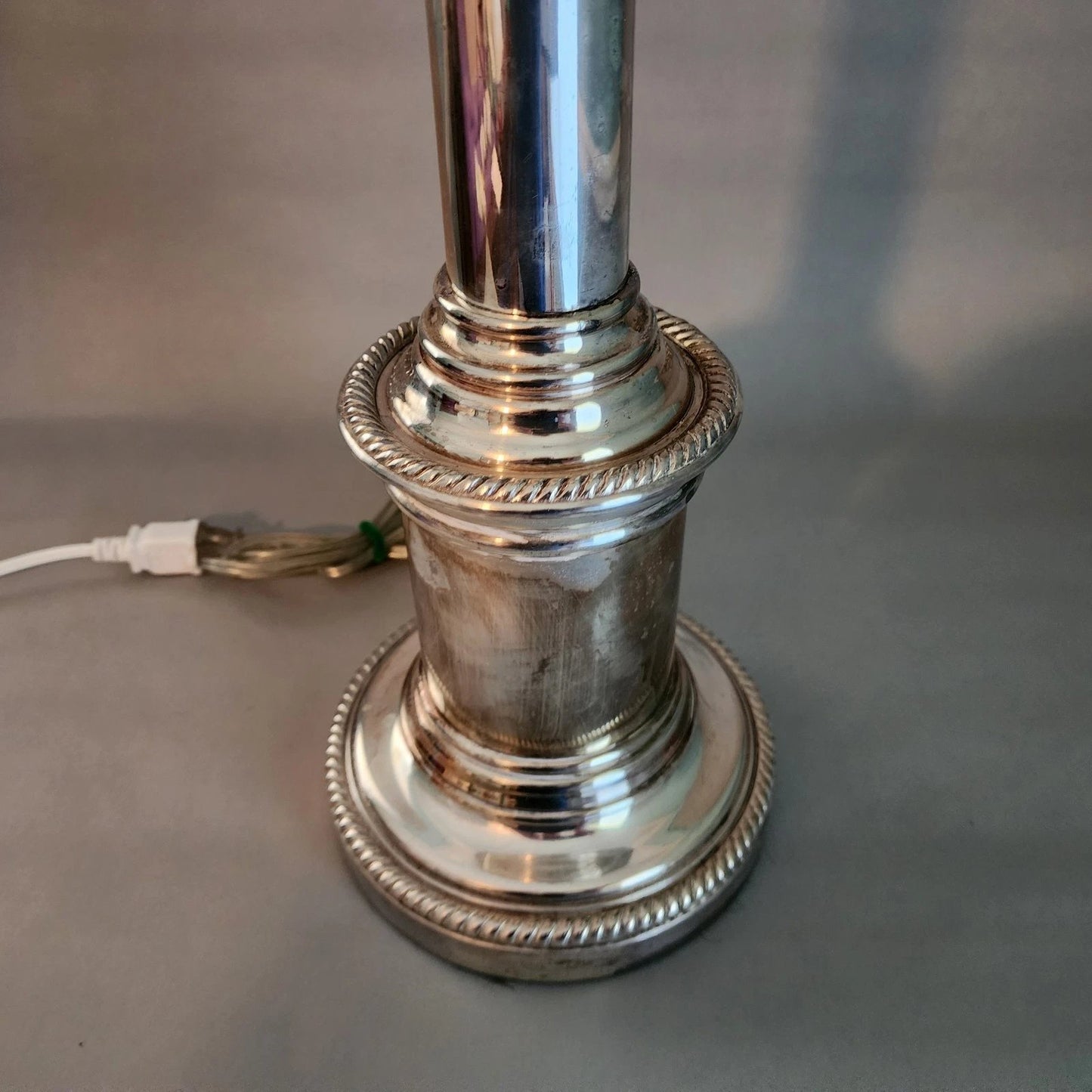 Ralph Lauren Silvered Brass Table Lamp & Shade