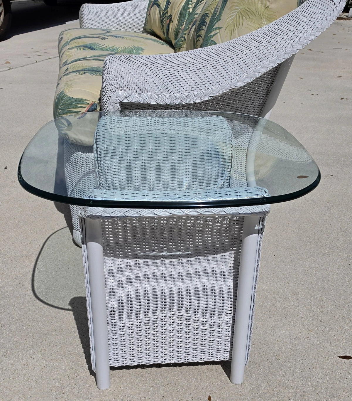 Lloyd Flanders English Garden Loom Wicker 3 Piece Patio Set Indoor Outdoor