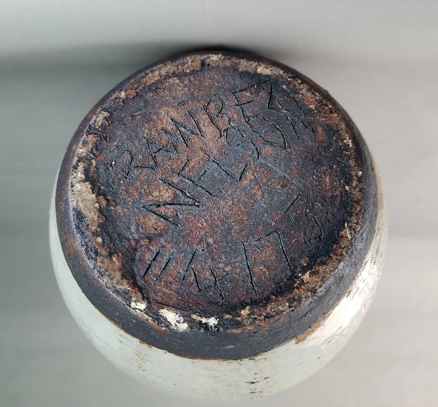 MCM Signed Ceramic Studio Pottery Vase Large 23"