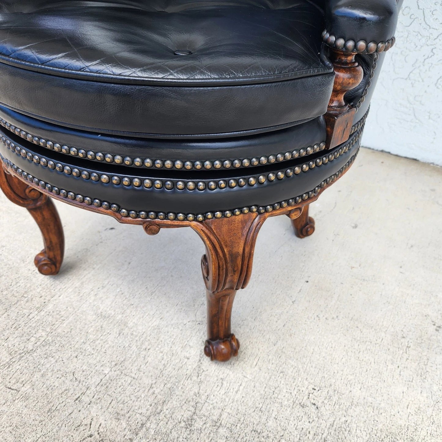 Maitland Smith Leather Chair Swivel Game Desk