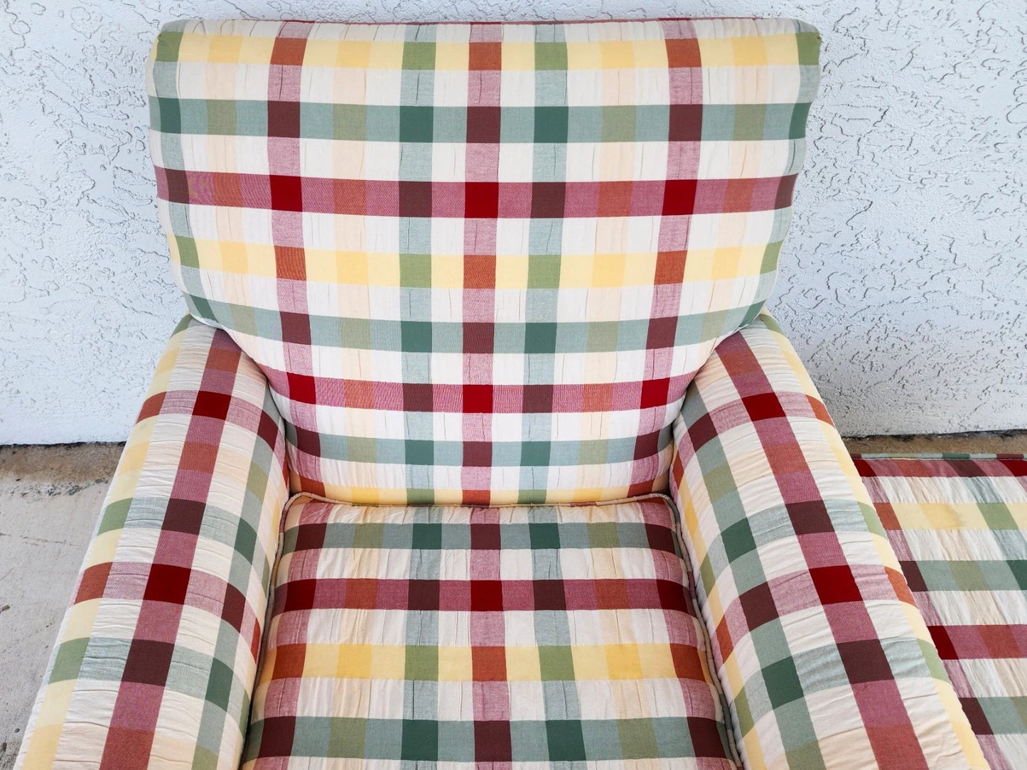 English Country Club Chair & Ottoman Shabby Chic