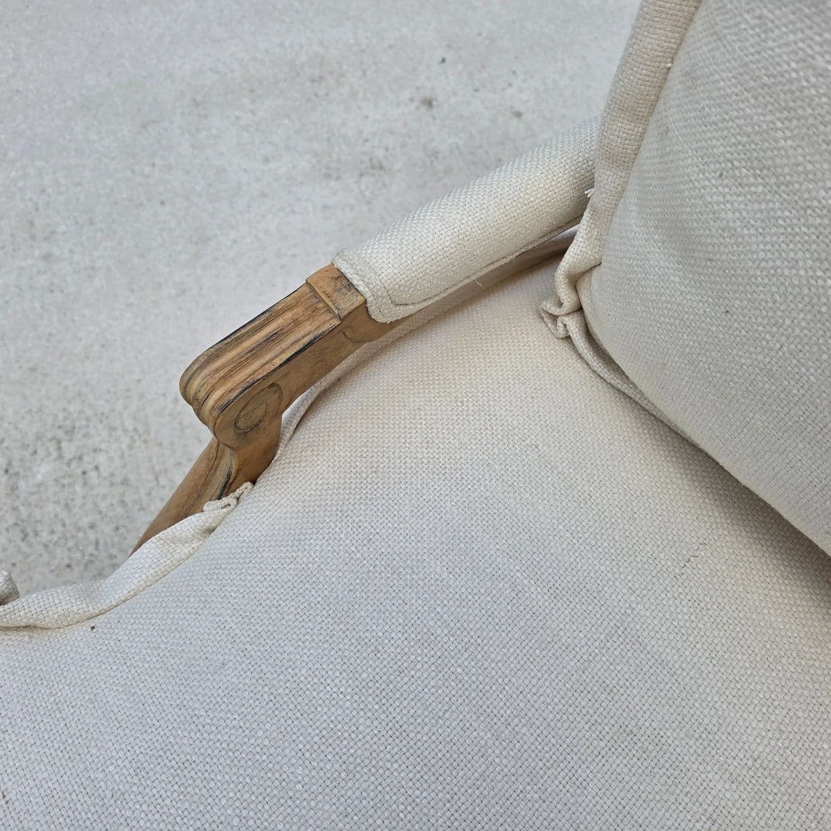 Beverly Furniture French Louis XV Fauteuil Linen Lounge Chair