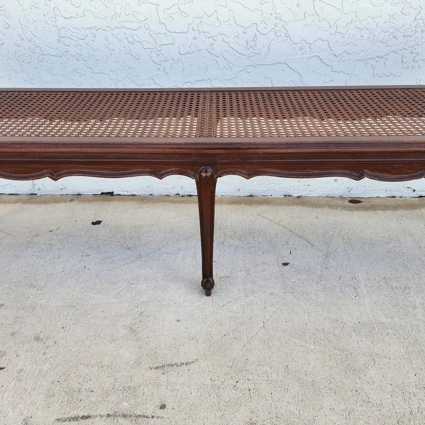 Vintage French Country Cane Bench