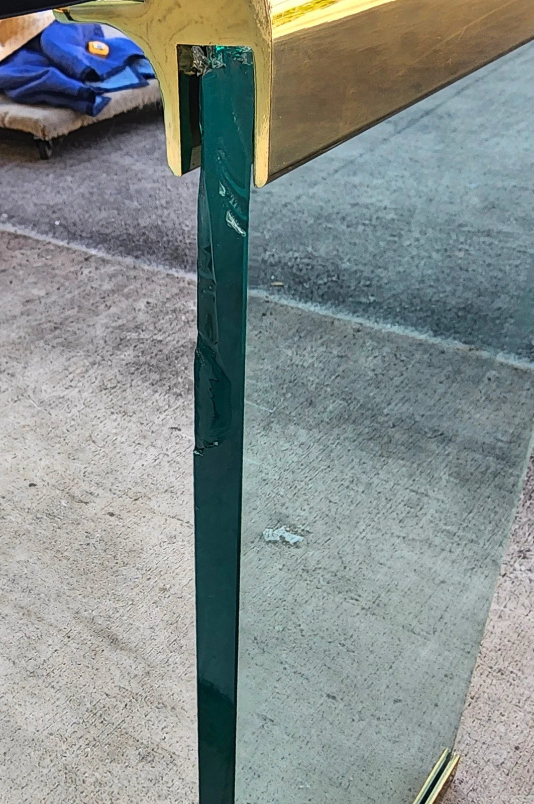 1970s Vintage Leon Rosen for Pace Glass and Brass Desk