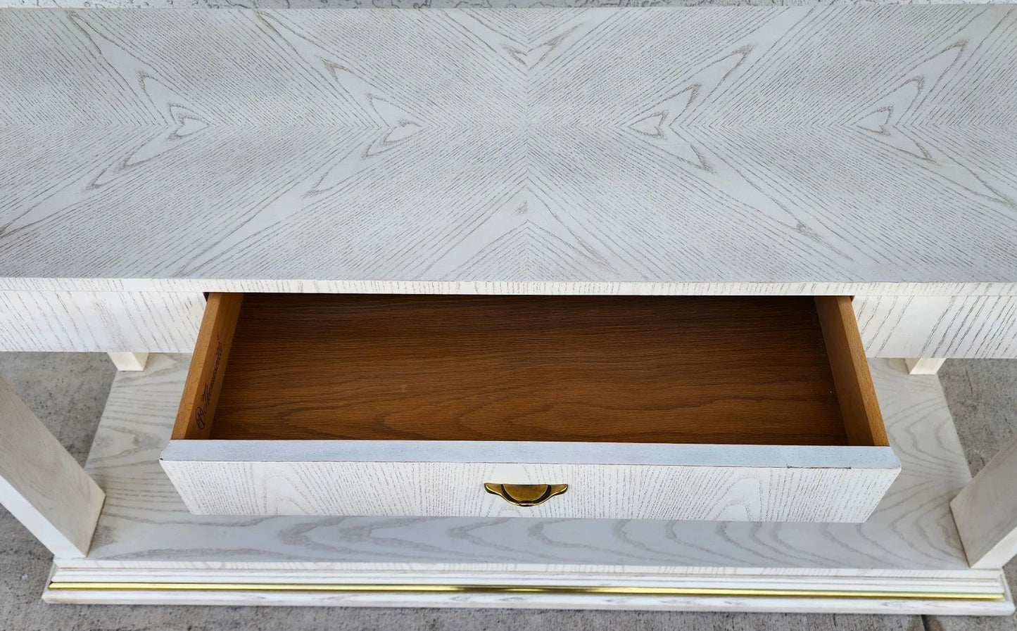Thomasville Console Sofa Table Whitewash Beach House