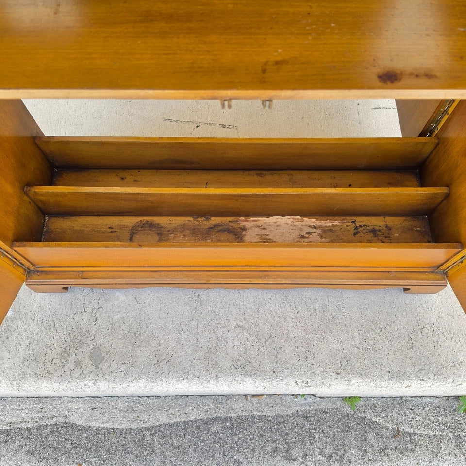 1930s Karges Country French Walnut Pullout Folding Service Bar