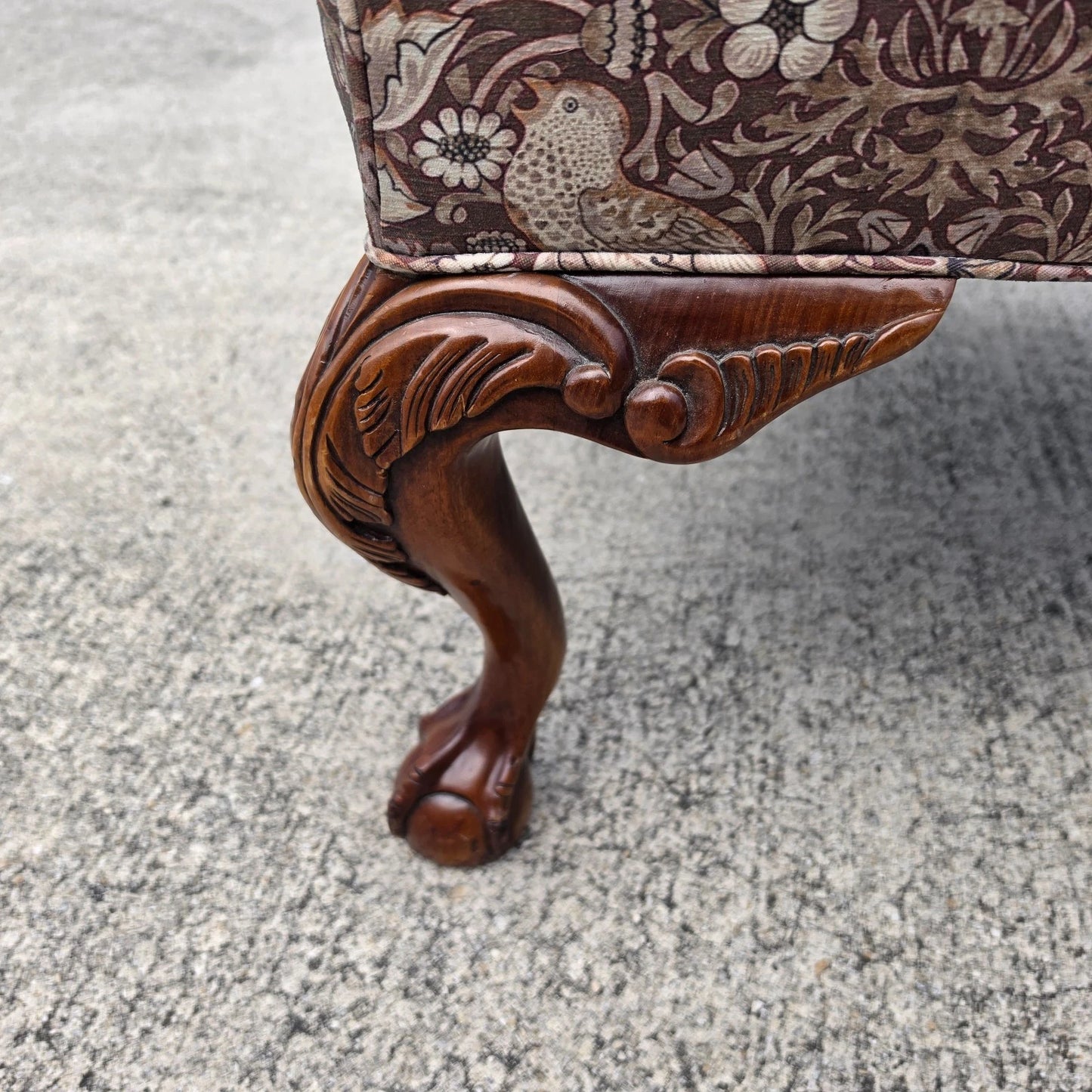 Vintage Hickory Chair Co Wingback William Morris Strawberry Thief Fabric