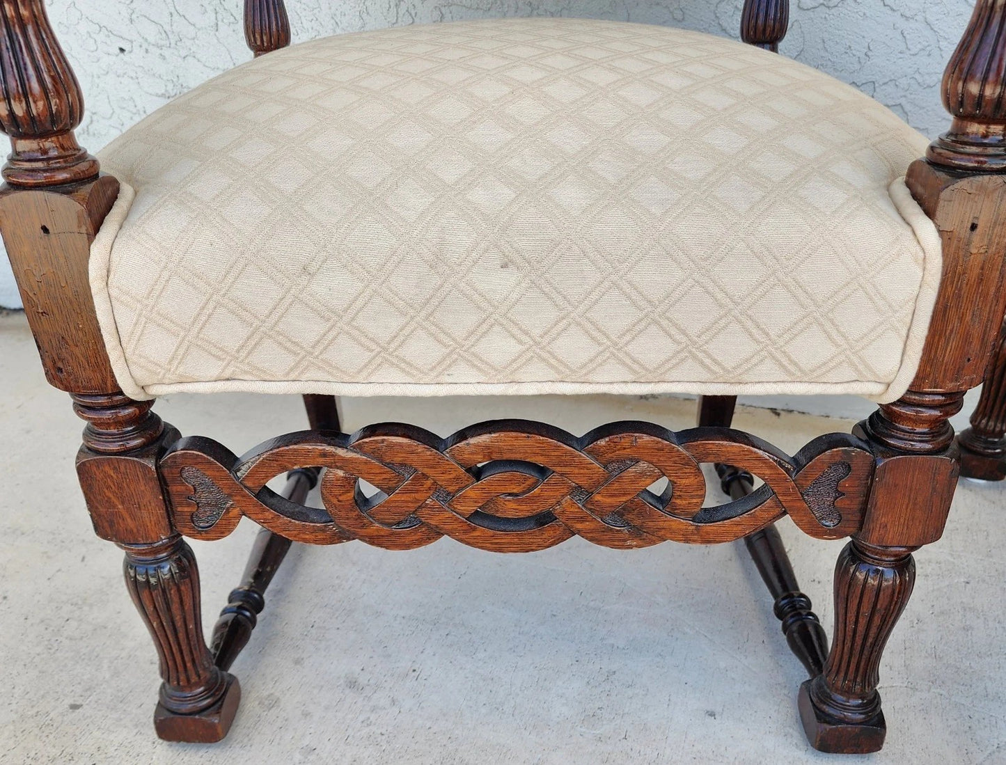 Chinoiserie Foo Dog Armchairs Pair Mid Century