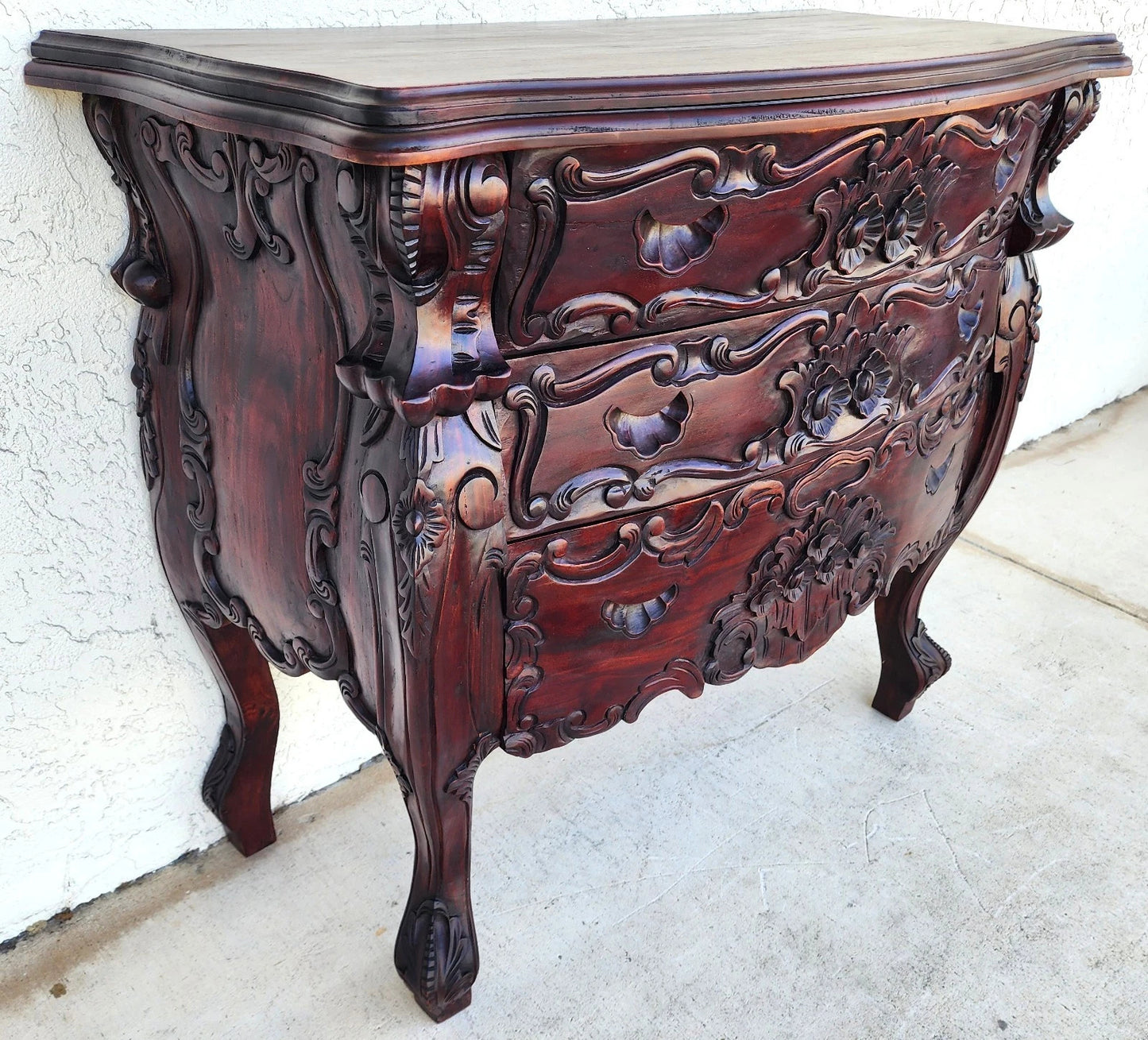 Vintage French Commode Bombe Chest Dresser