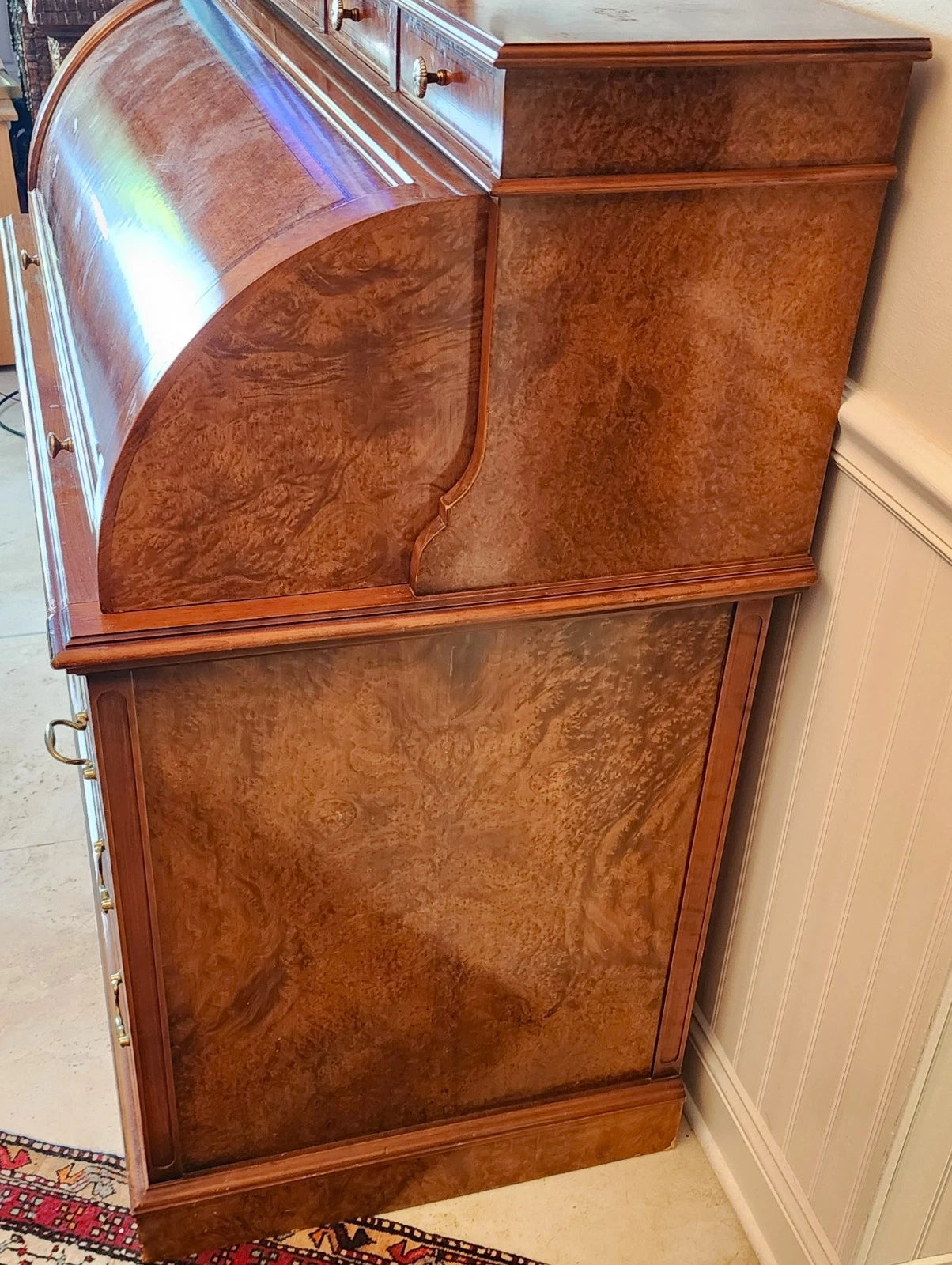 Antique Georgian Burlwood Roll Top Desk
