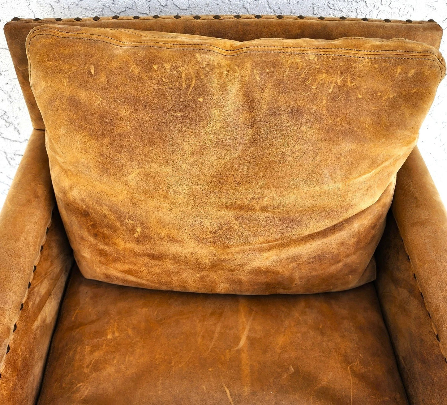 Lillian August Saddle Leather Club Chair MCM Ralph Lauren Style