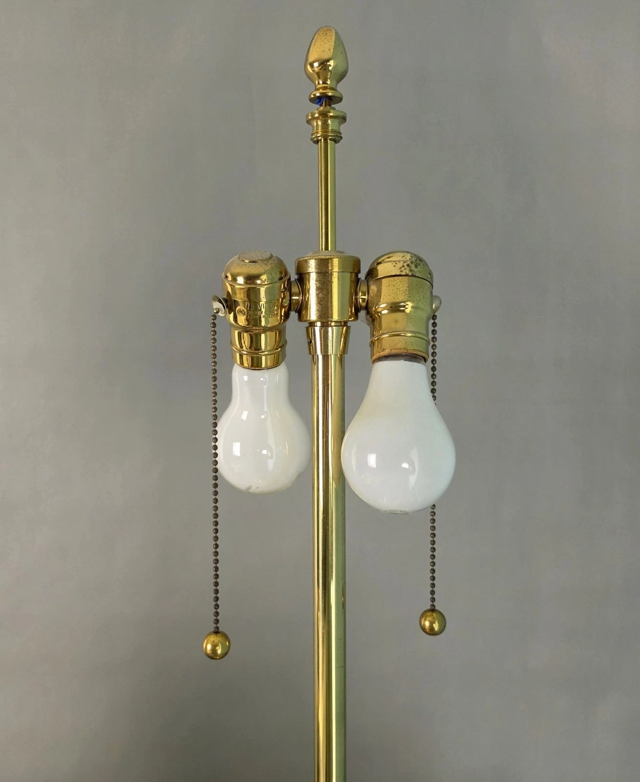 Vintage Marbro Polished Brass "Hydria" Table Lamps Dual Light A Pair
