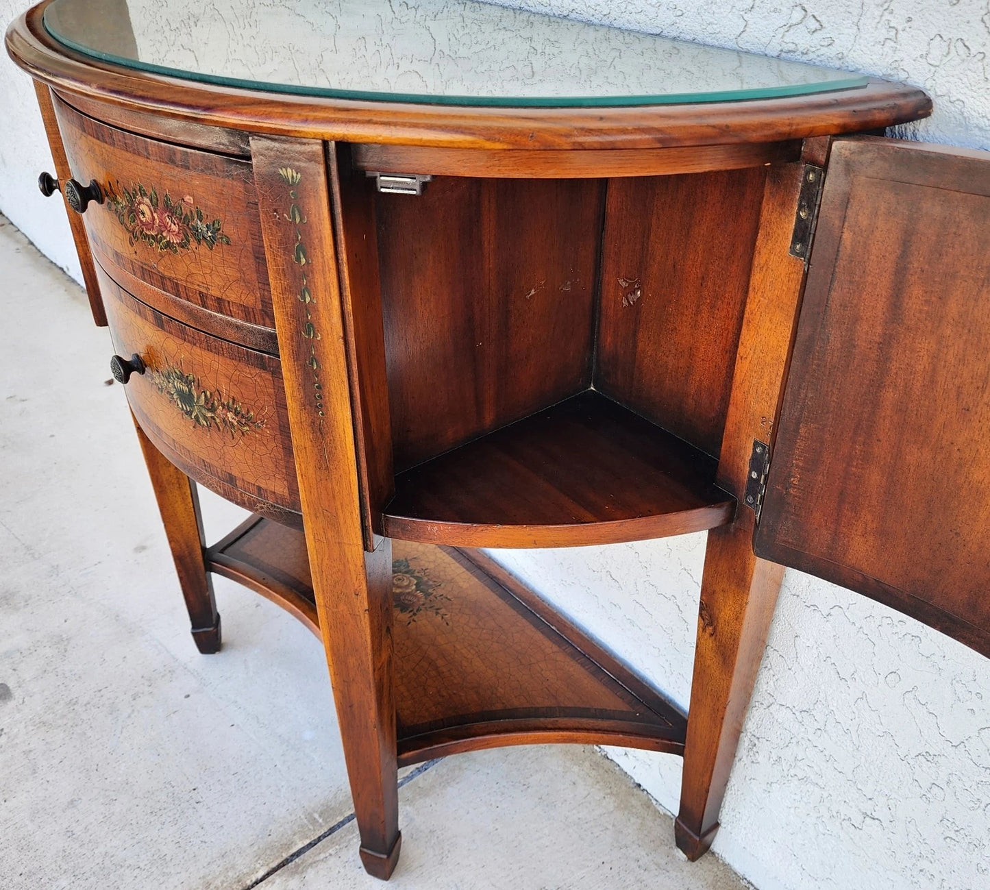 Theodore Alexander Demilune Console Table Sideboard Cabinet