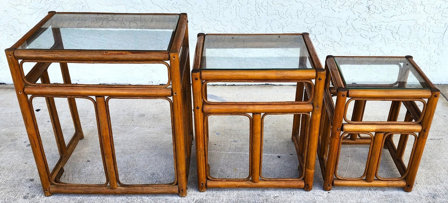 Franco Albini Style Bamboo Nesting Tables