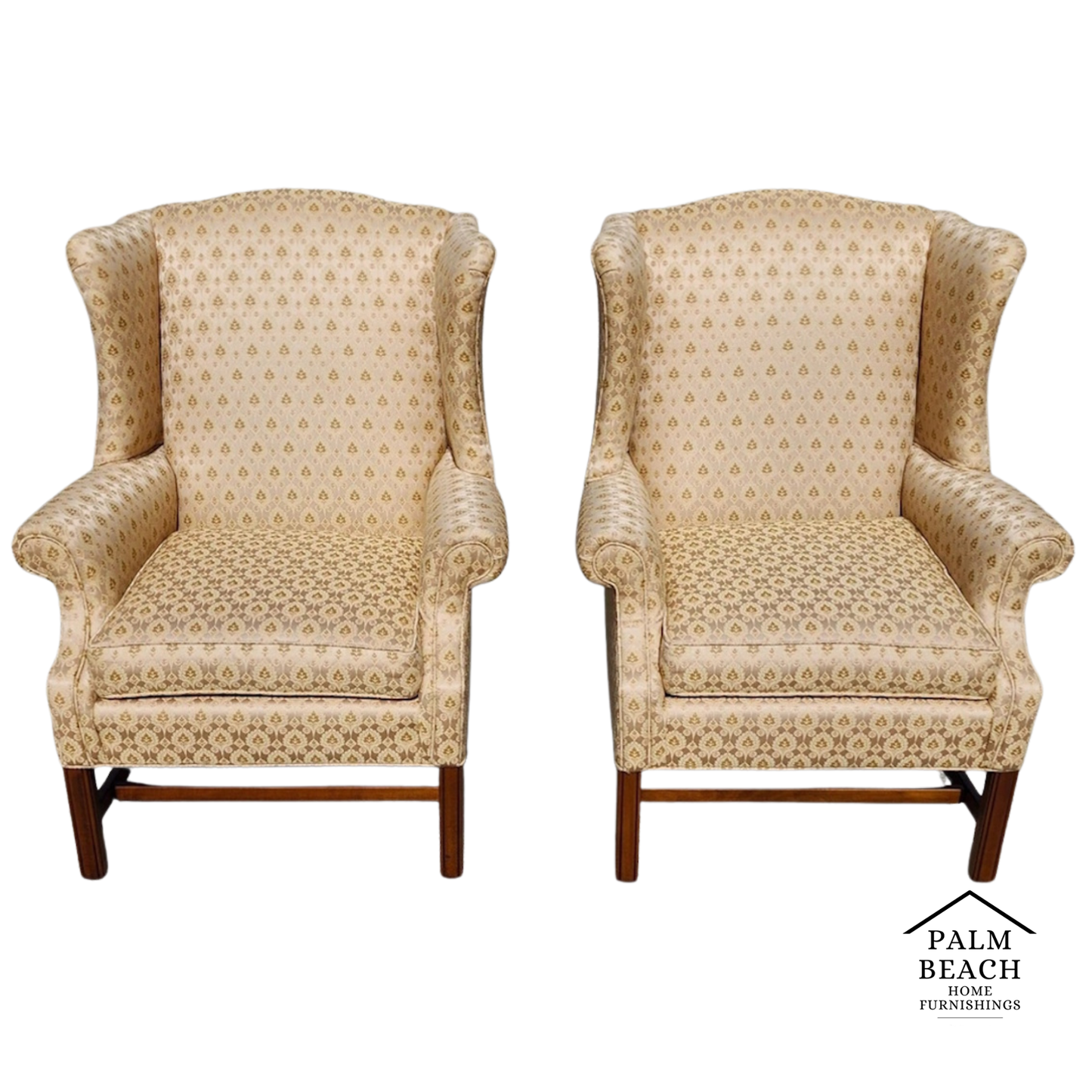 Ethan Allen Wingback Chairs Pair