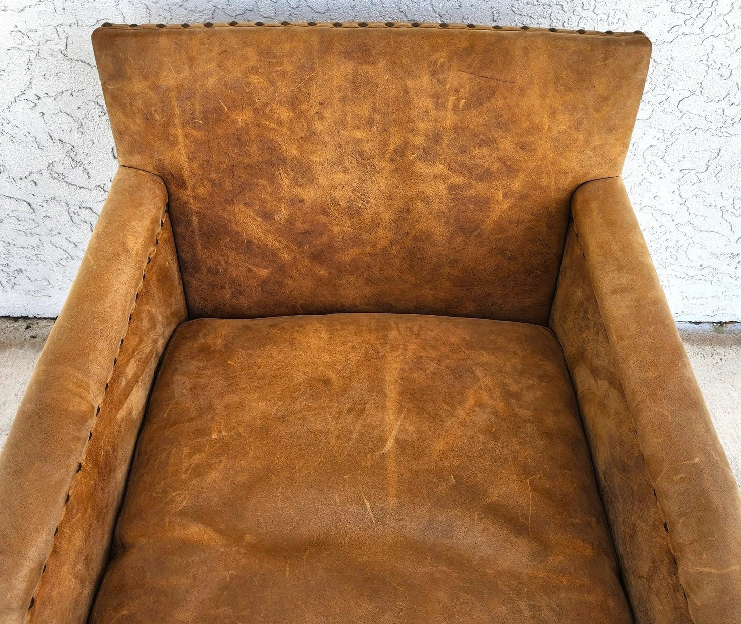Lillian August Saddle Leather Club Chair MCM Ralph Lauren Style