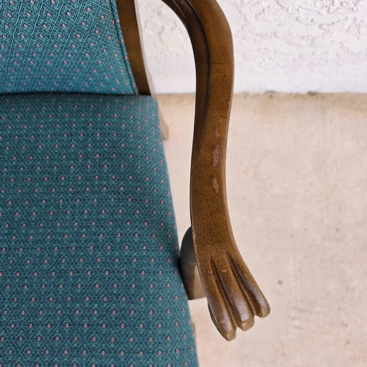 Vintage AMERICAN OF MARTINSVILLE Chippendale Dining Armchairs Teal Set of 8